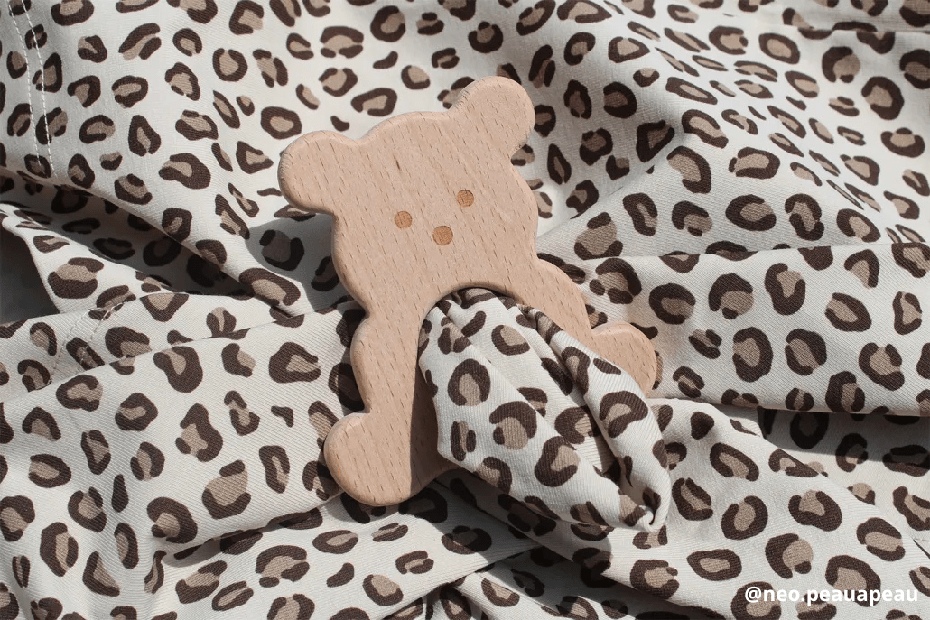 bandeau peau à peau léopard, maman et bébé